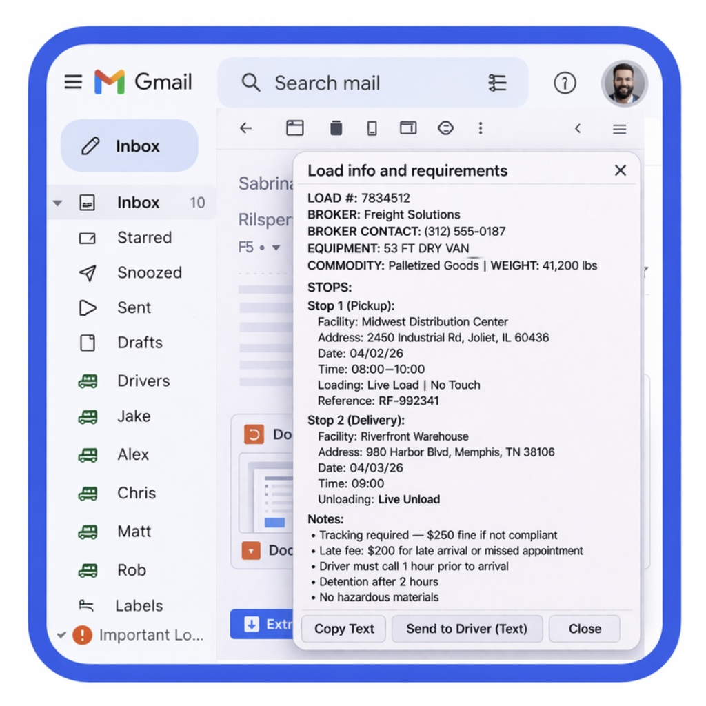 EXTRACT LOAD DETAILS